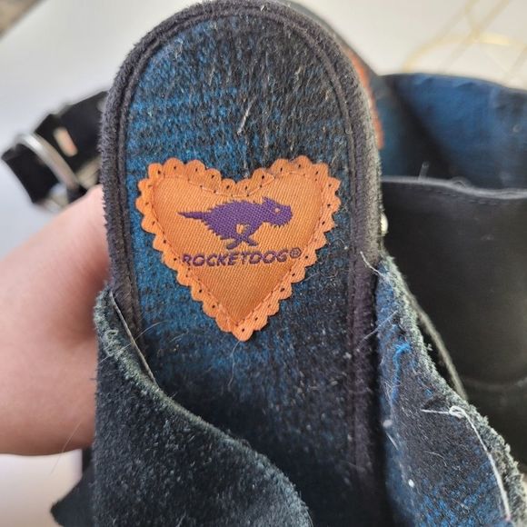 Rocket Dogs Suede Studded Heeled Clogs/Mules with Strap Size 8.5 - Picture 10 of 11